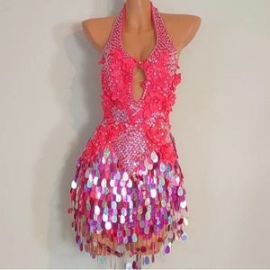 Hot pink samba dress. Dancer, carnivale, or showgirl Halloween costume